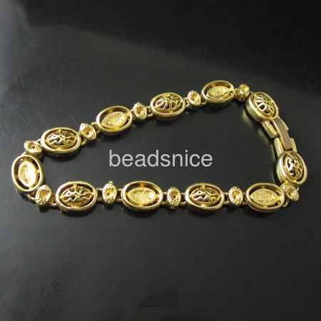 Brass bracelet base,oval,